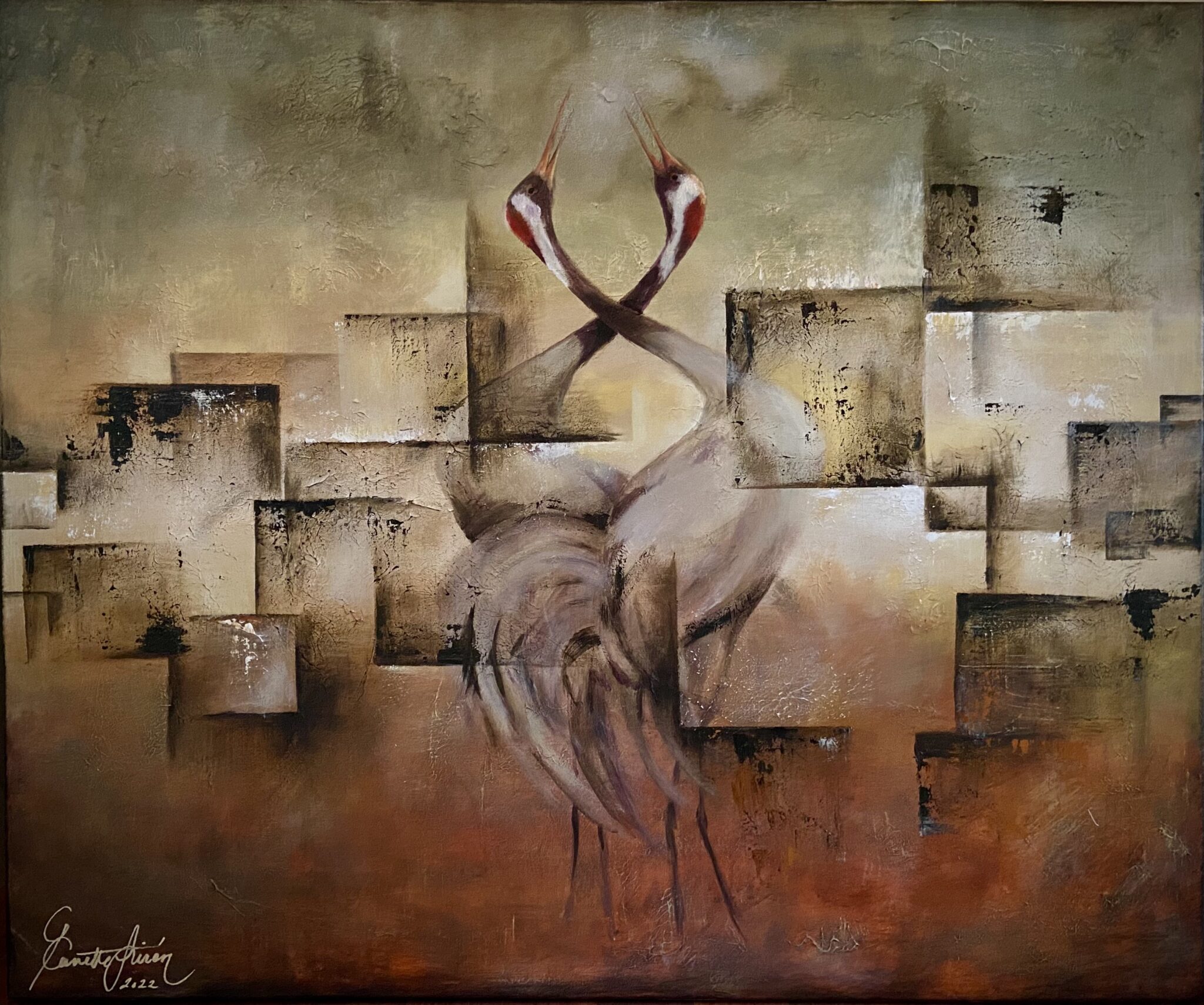 Tanssivat kurjet II | 100 x 120 cm